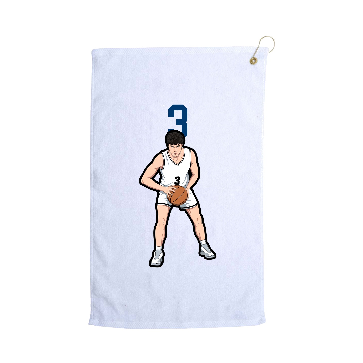 Golf Towel — Number Top in White