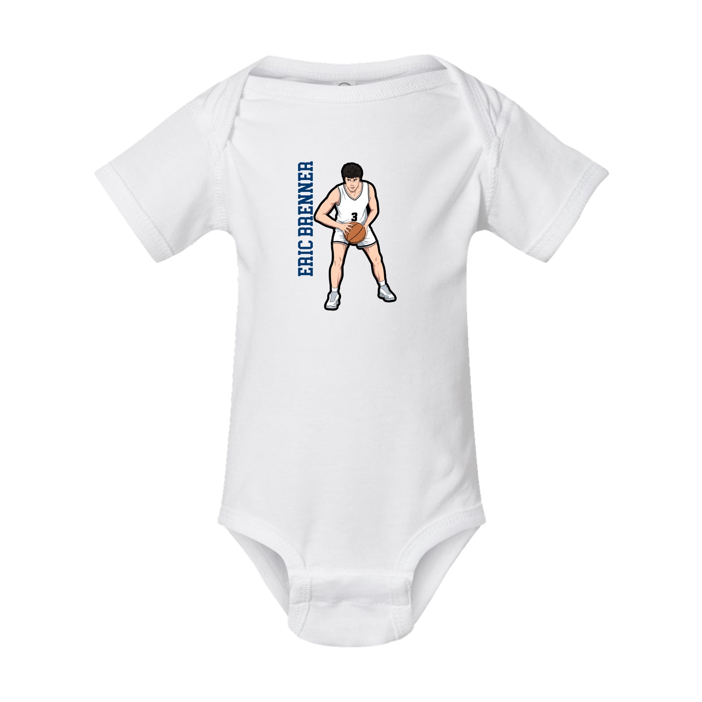 Baby Onesie — Name Vertical in White