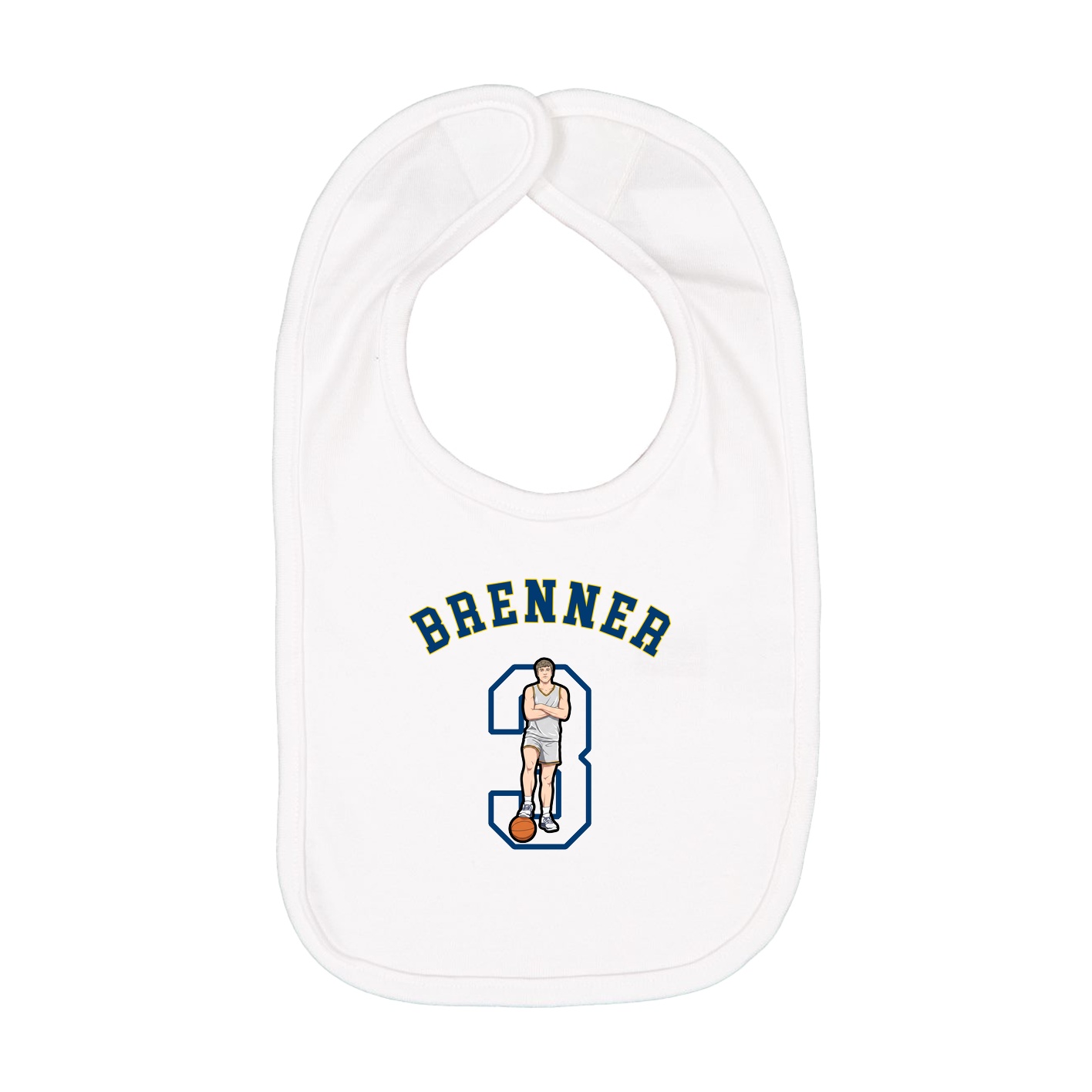 Infant Bib — Shirsey Arch in White