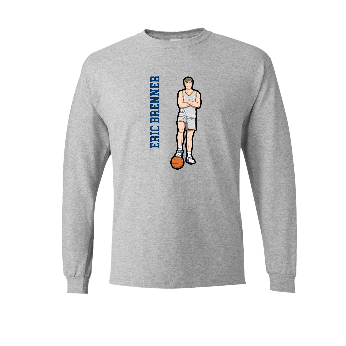 Long Sleeve Tee — Name Vertical in Grey