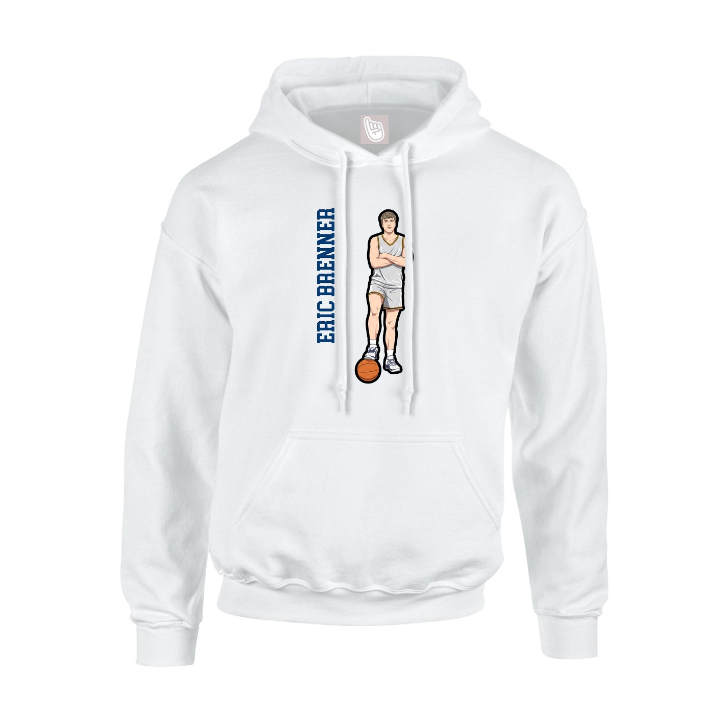 Youth Hoodie — Name Vertical in White