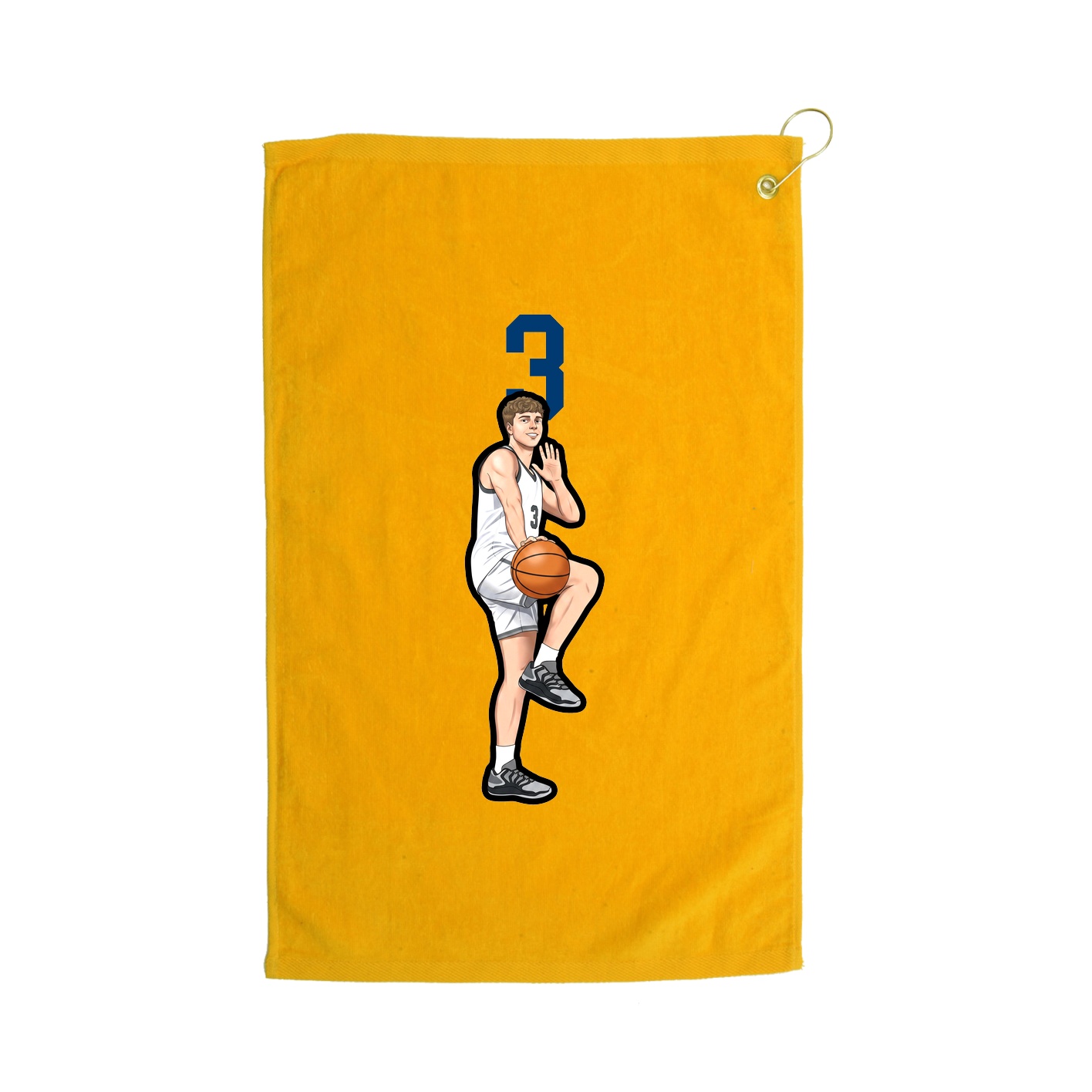Golf Towel — Number Top in Gold