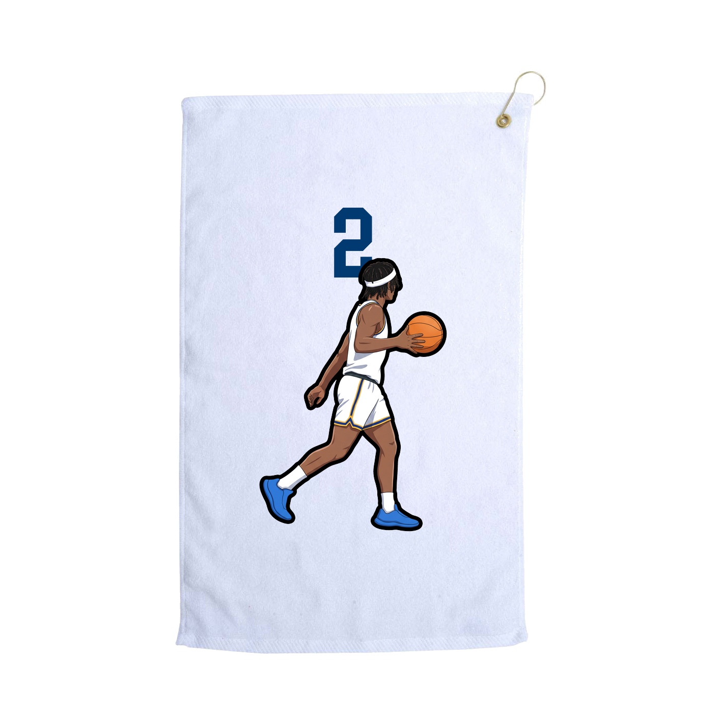 Golf Towel — Number Top in White