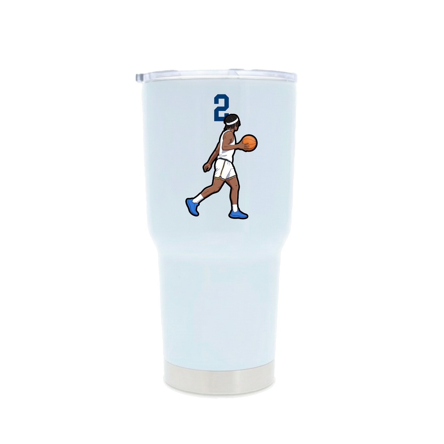 30oz Stainless Steel Tumbler — Number Top in White