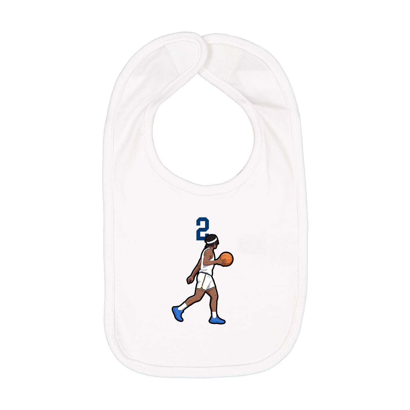 Infant Bib — Number Top in White