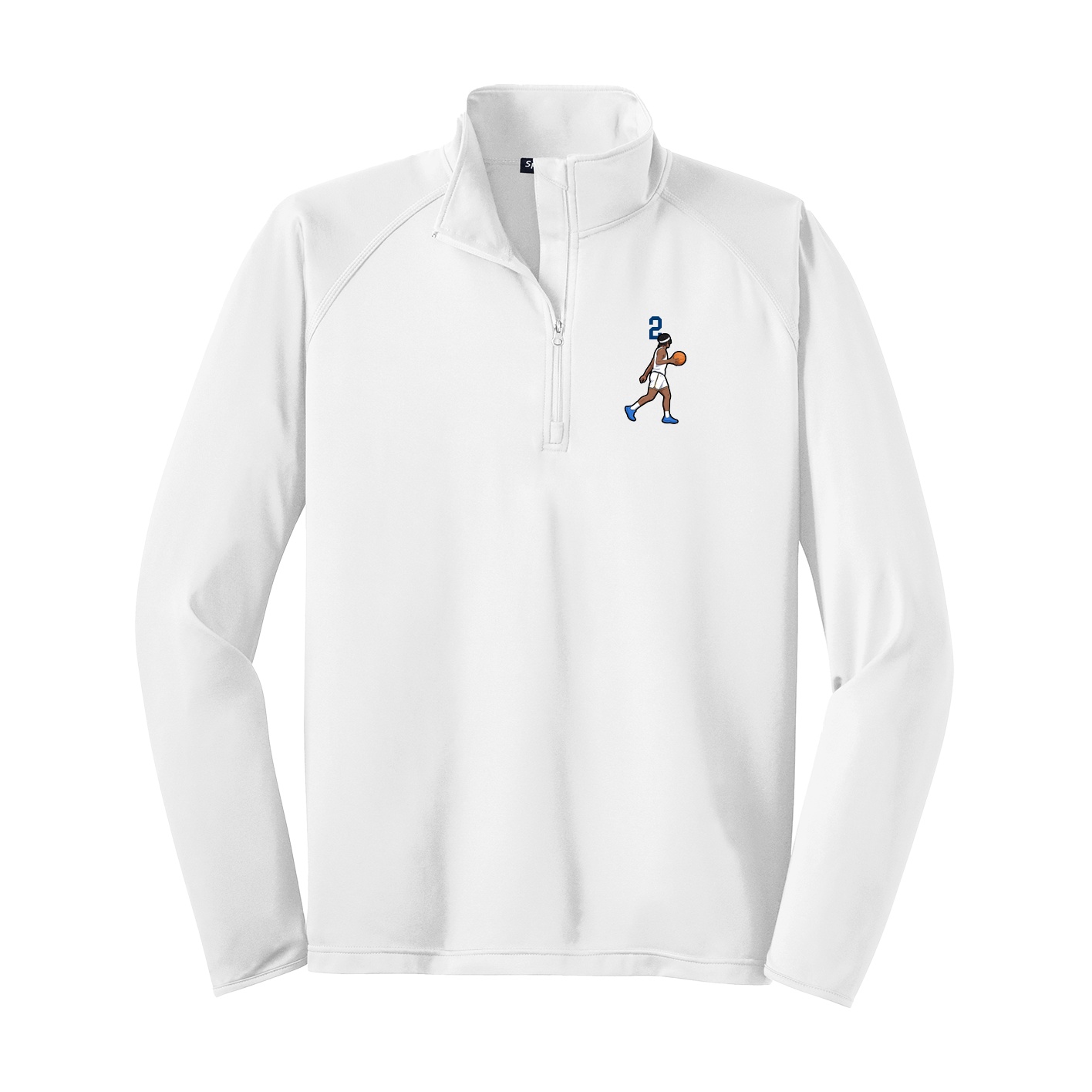 Q-Zip Pullover — Number Top in White