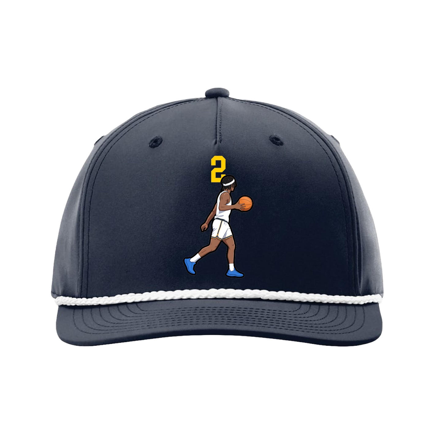 Five-Panel Classic Rope Cap — Number Top in Navy