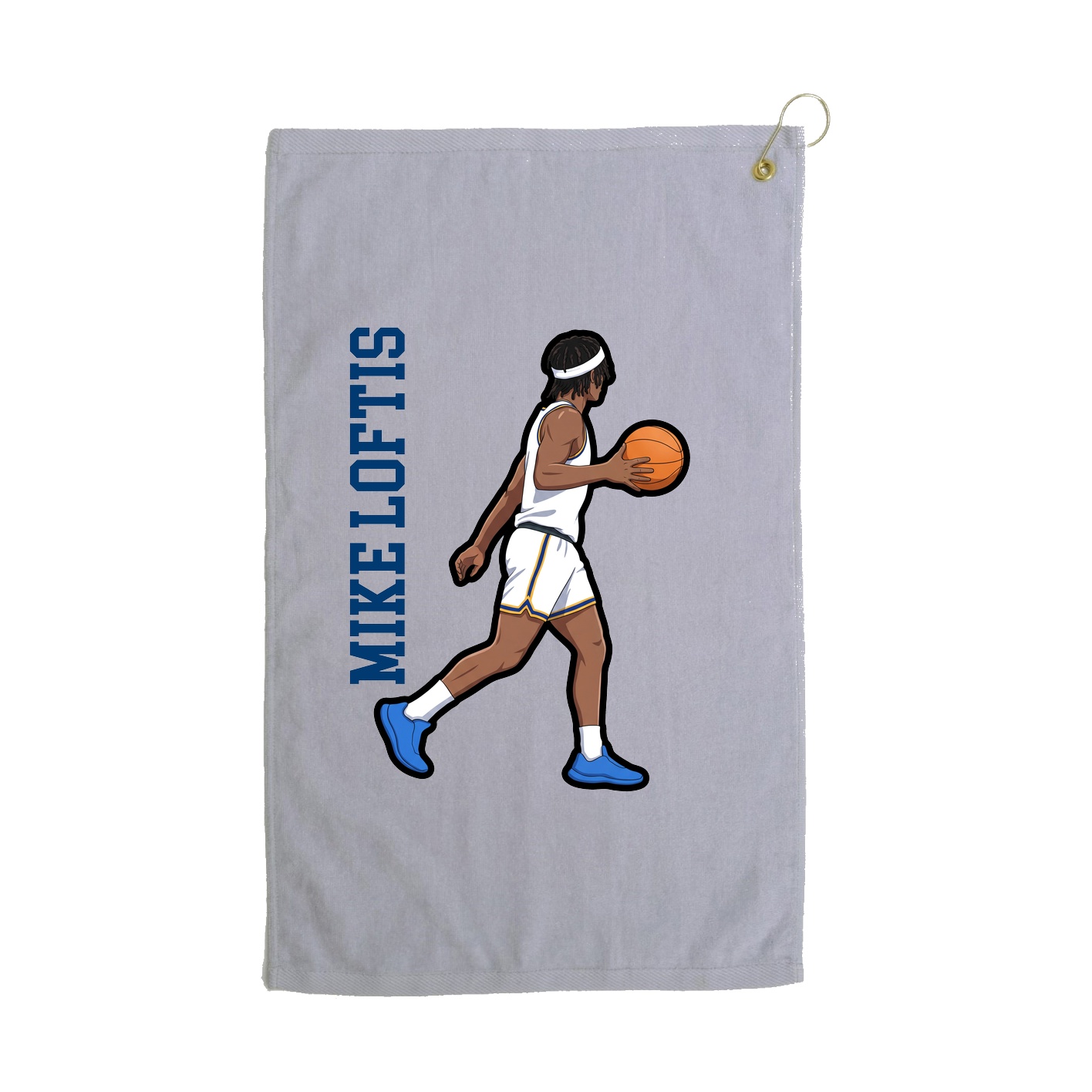 Golf Towel — Name Vertical in Grey