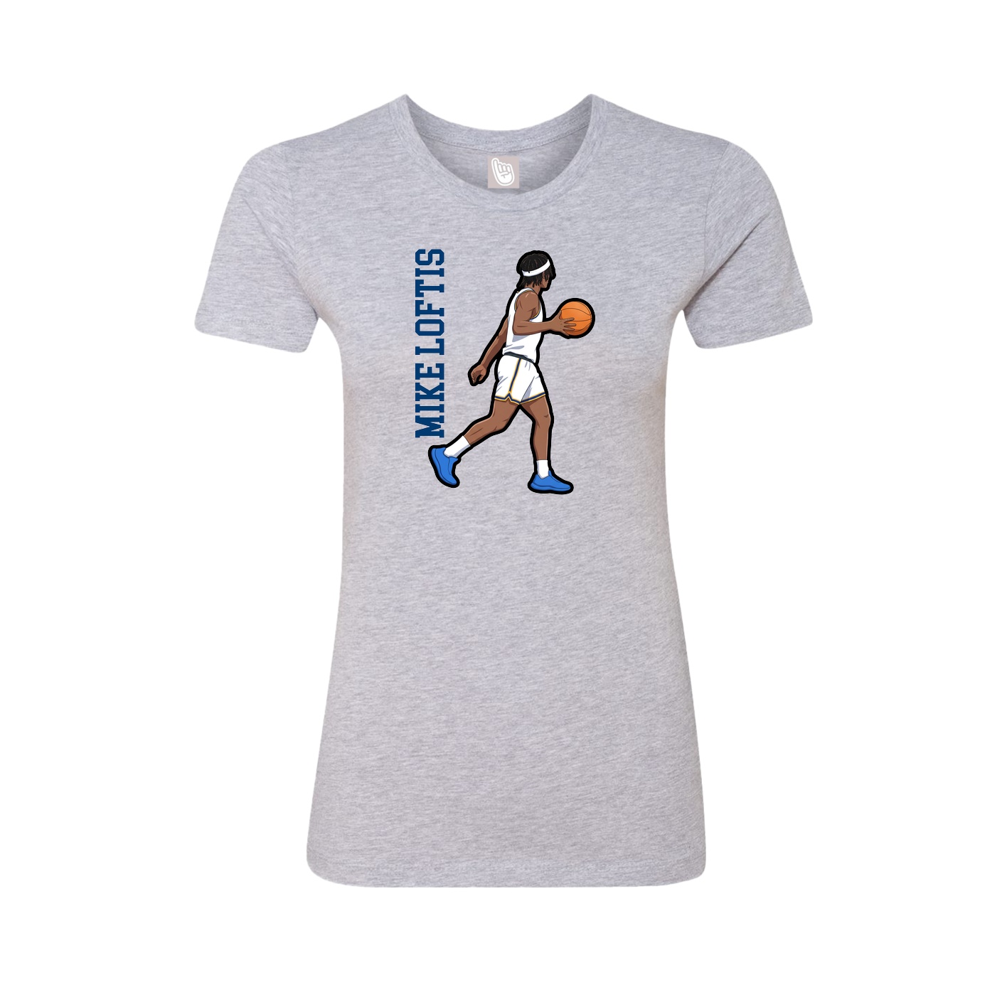 Fitted Women's Tee — Name Vertical in Grey