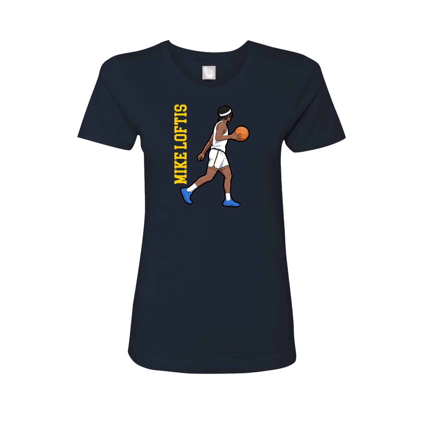 Womens Tee — Name Vertical in Navy