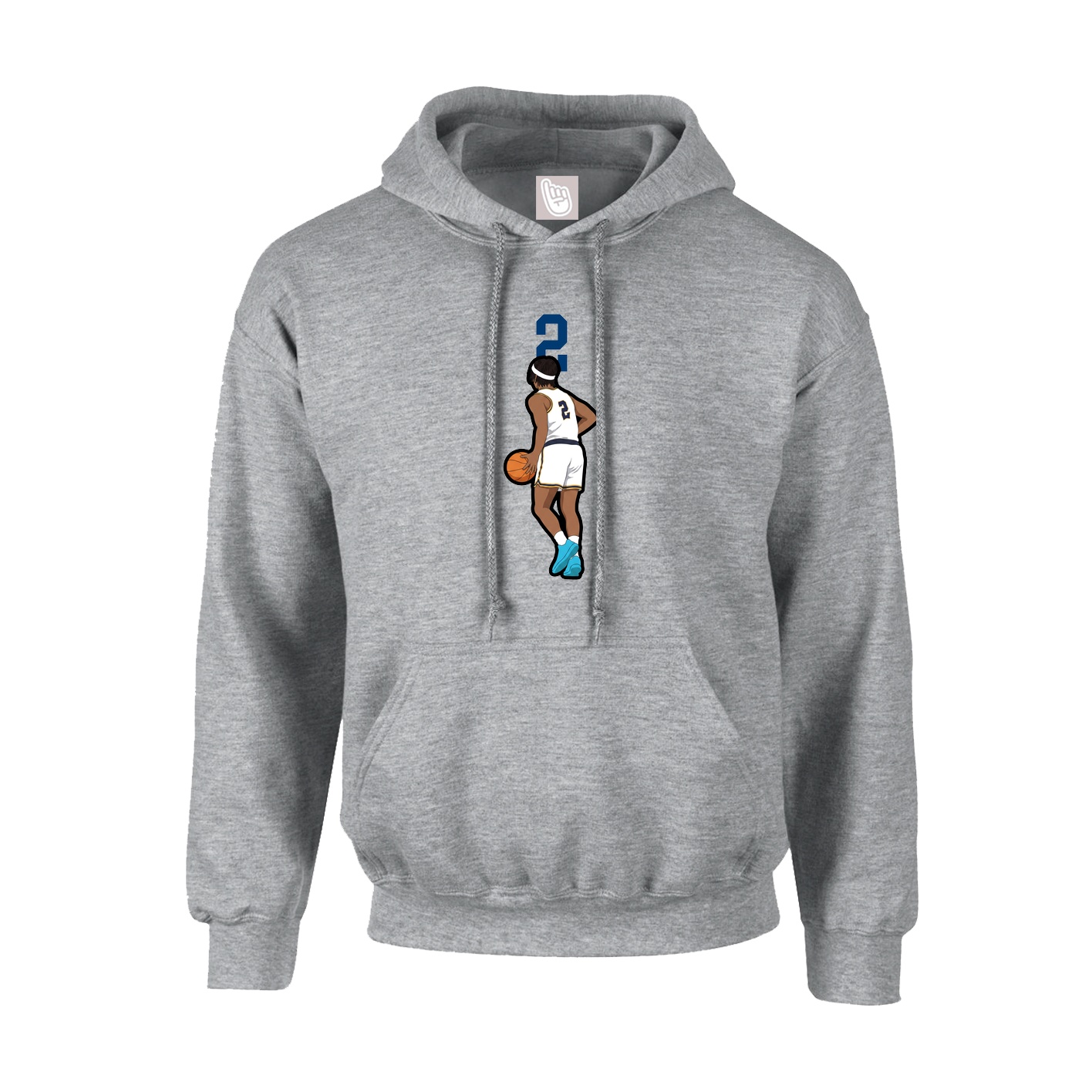 Youth Hoodie — Number Top in Grey