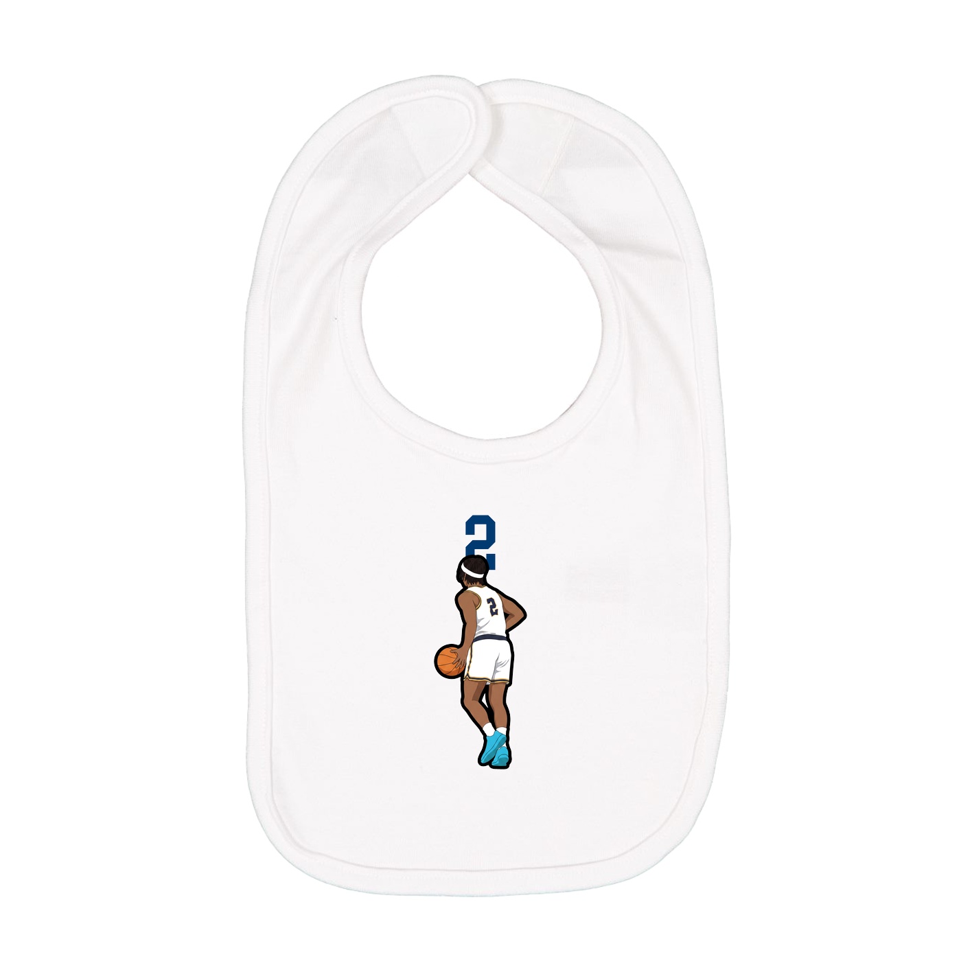 Infant Bib — Number Top in White
