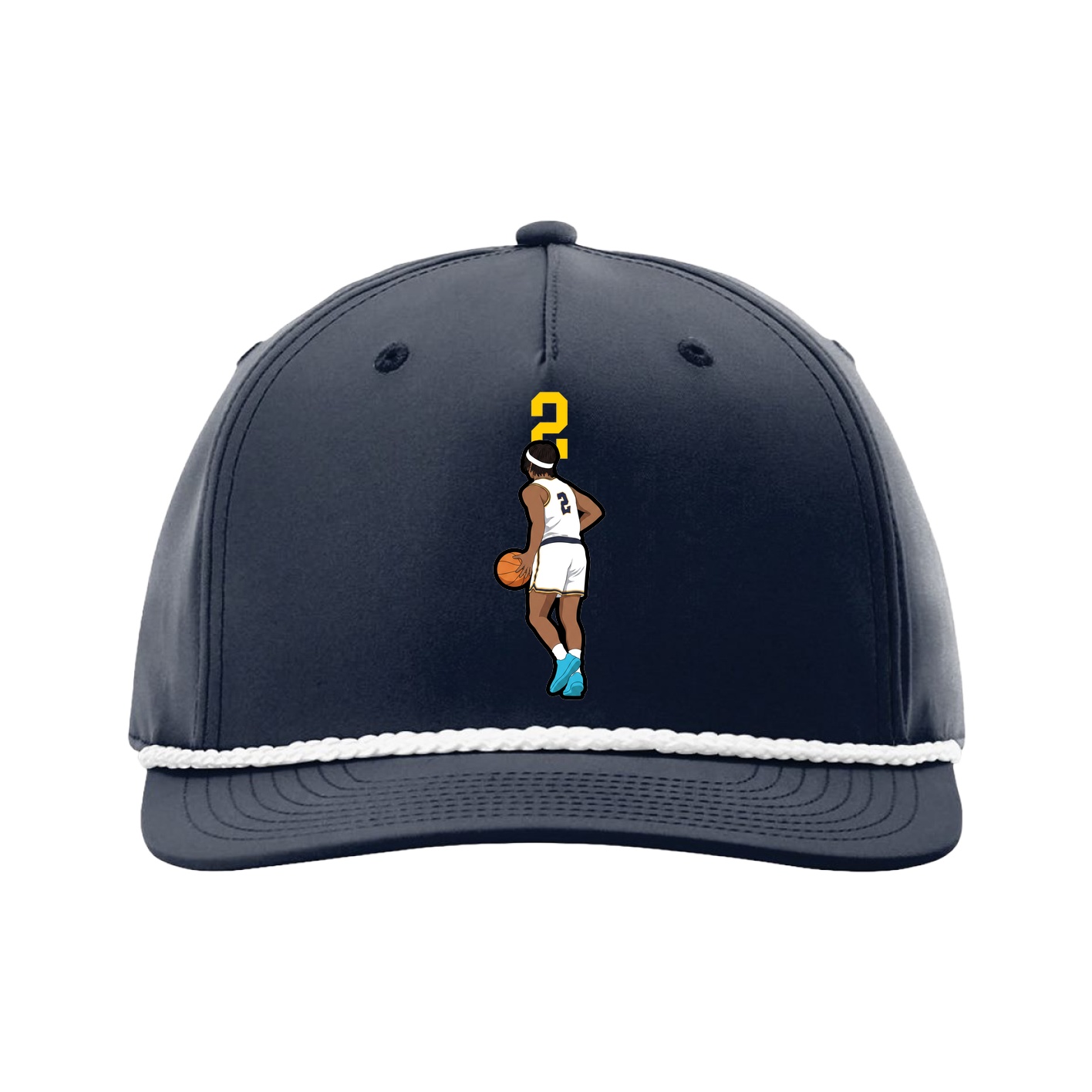 Five-Panel Classic Rope Cap — Number Top in Navy