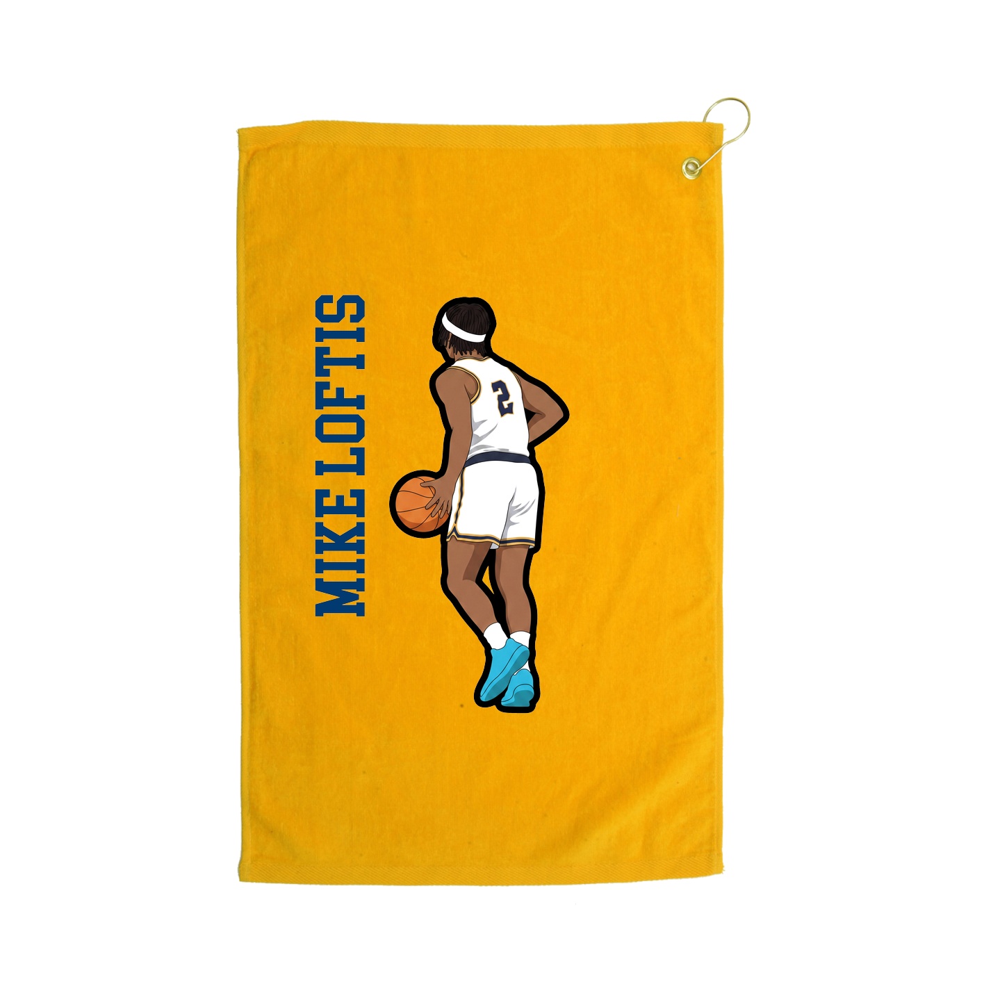 Golf Towel — Name Vertical in Gold