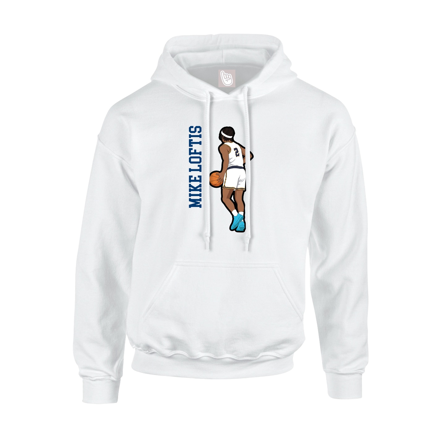 Youth Hoodie — Name Vertical in White