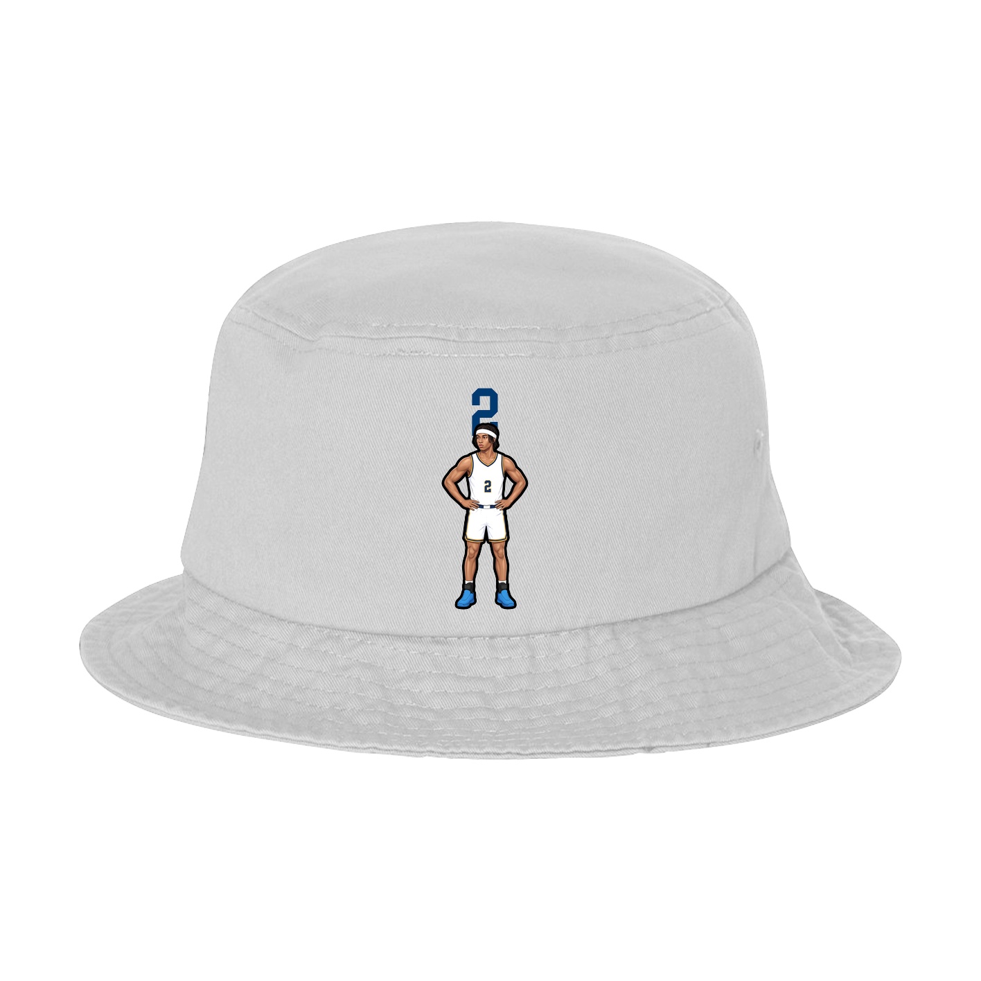 Bucket Cap — Number Top in White