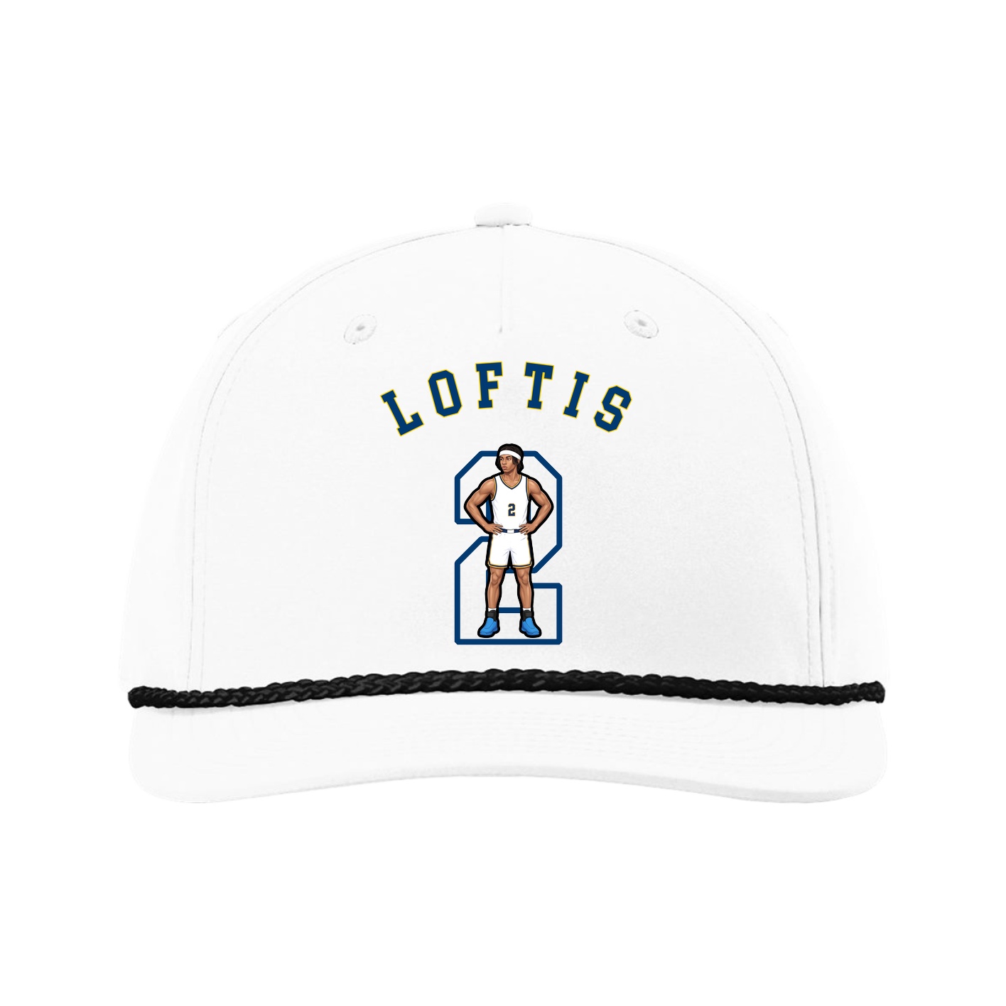 Five-Panel Classic Rope Cap — Shirsey Arch in White