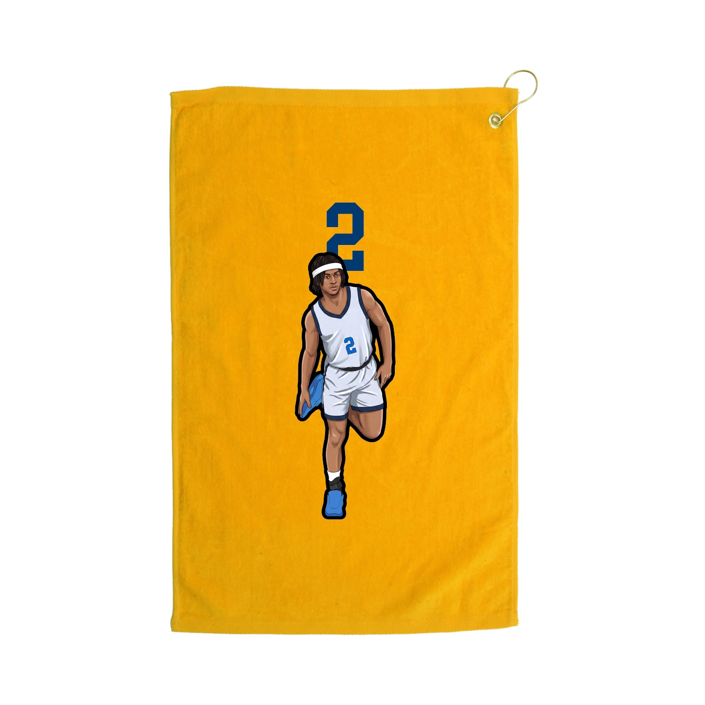Golf Towel — Number Top in Gold