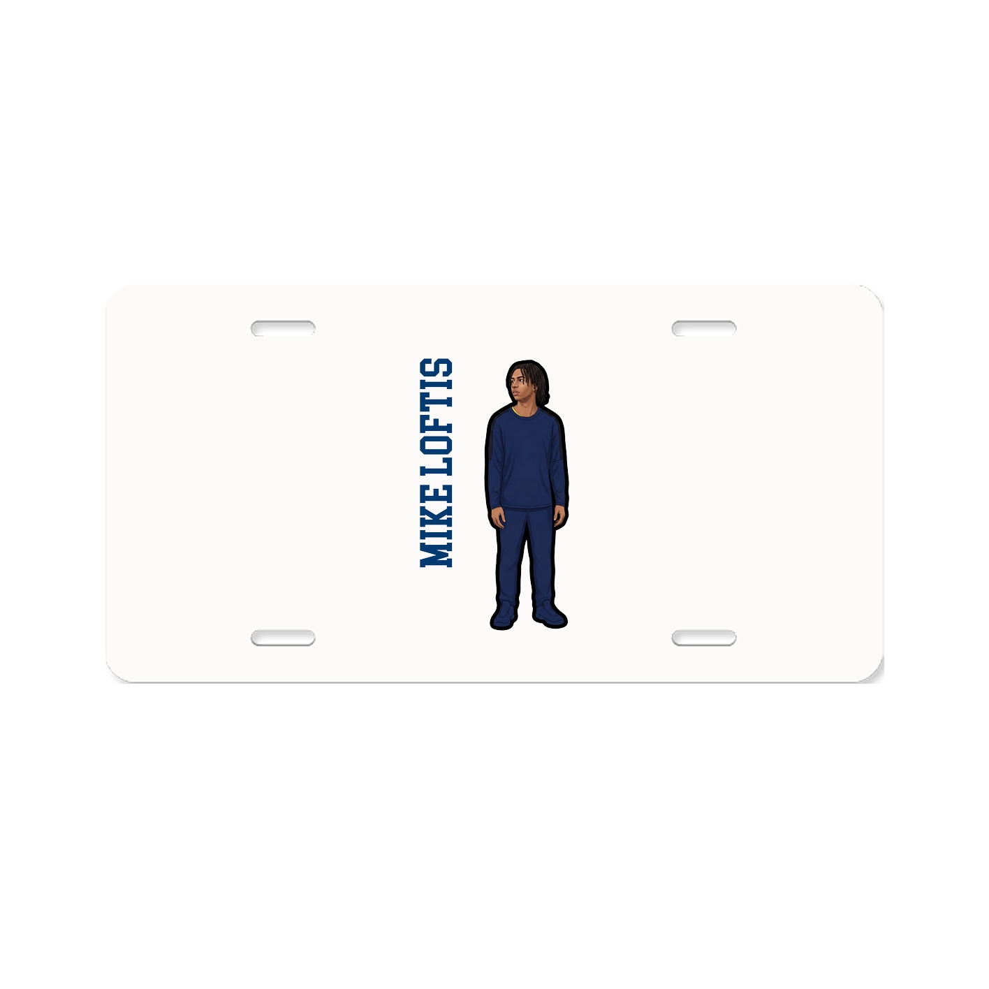 License Plate — Name Vertical in Classic