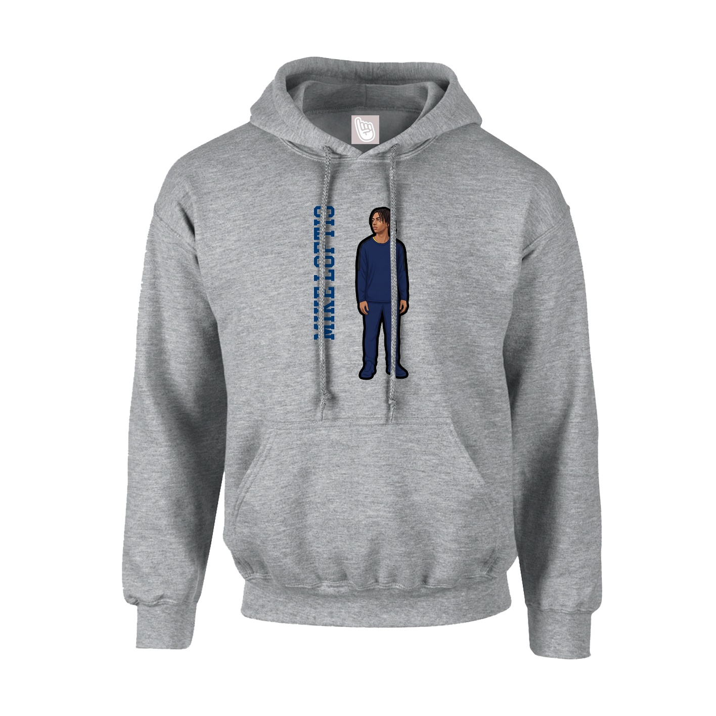 Youth Hoodie — Name Vertical in Grey