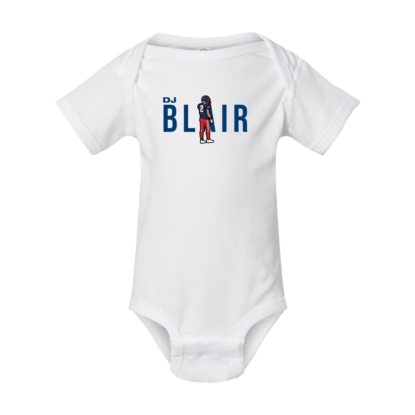 Baby Onesie — Player Name in White