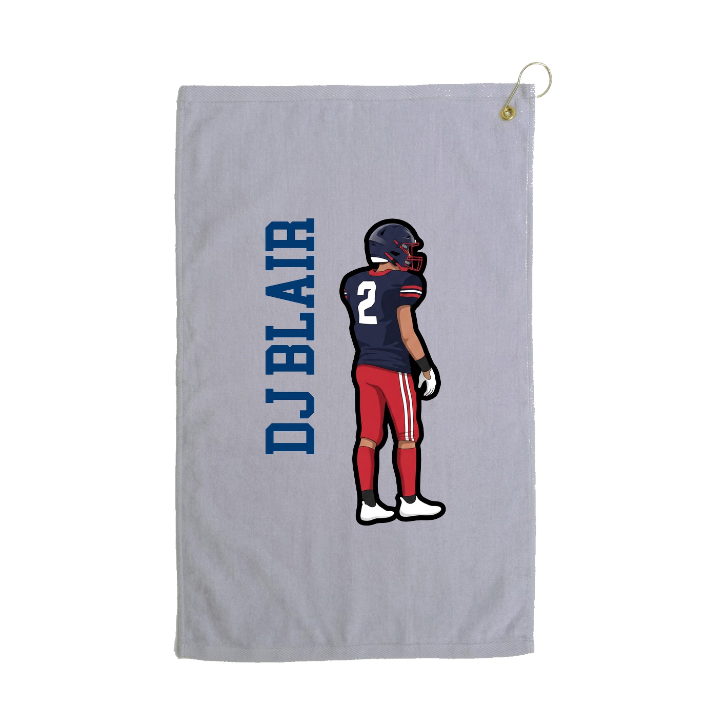 Golf Towel — Name Vertical in Grey