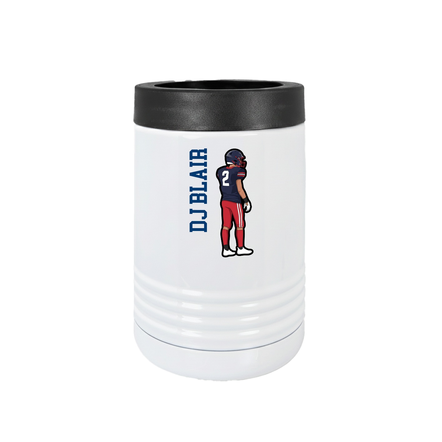 Beverage Holder — Name Vertical in White