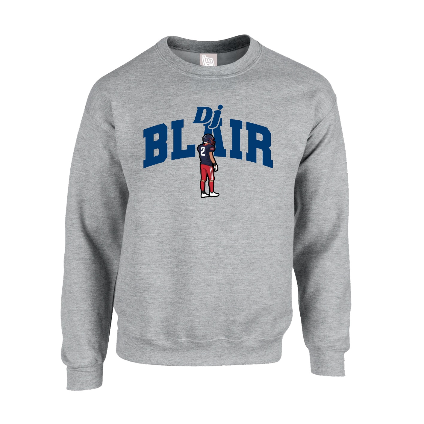 Fleece Crew — Signature Arch in Grey