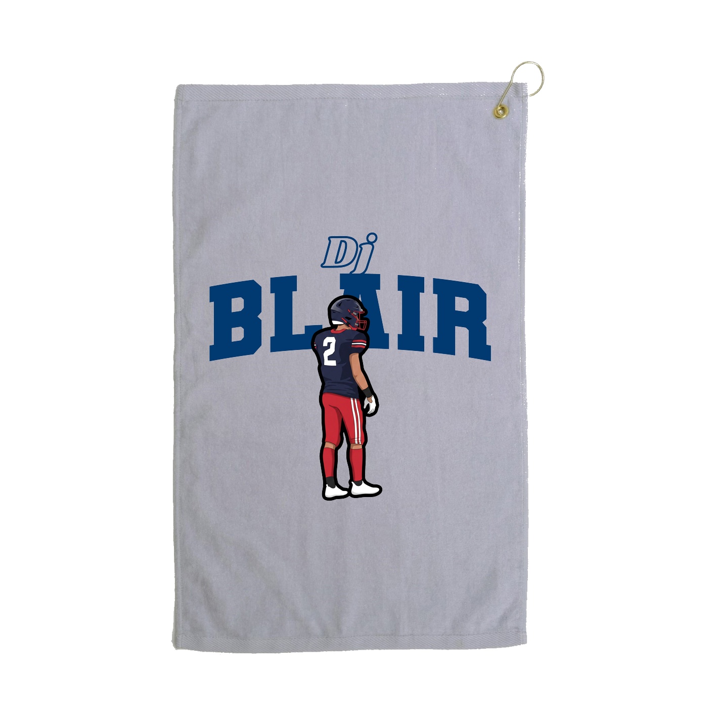 Golf Towel — Name Arch in Grey
