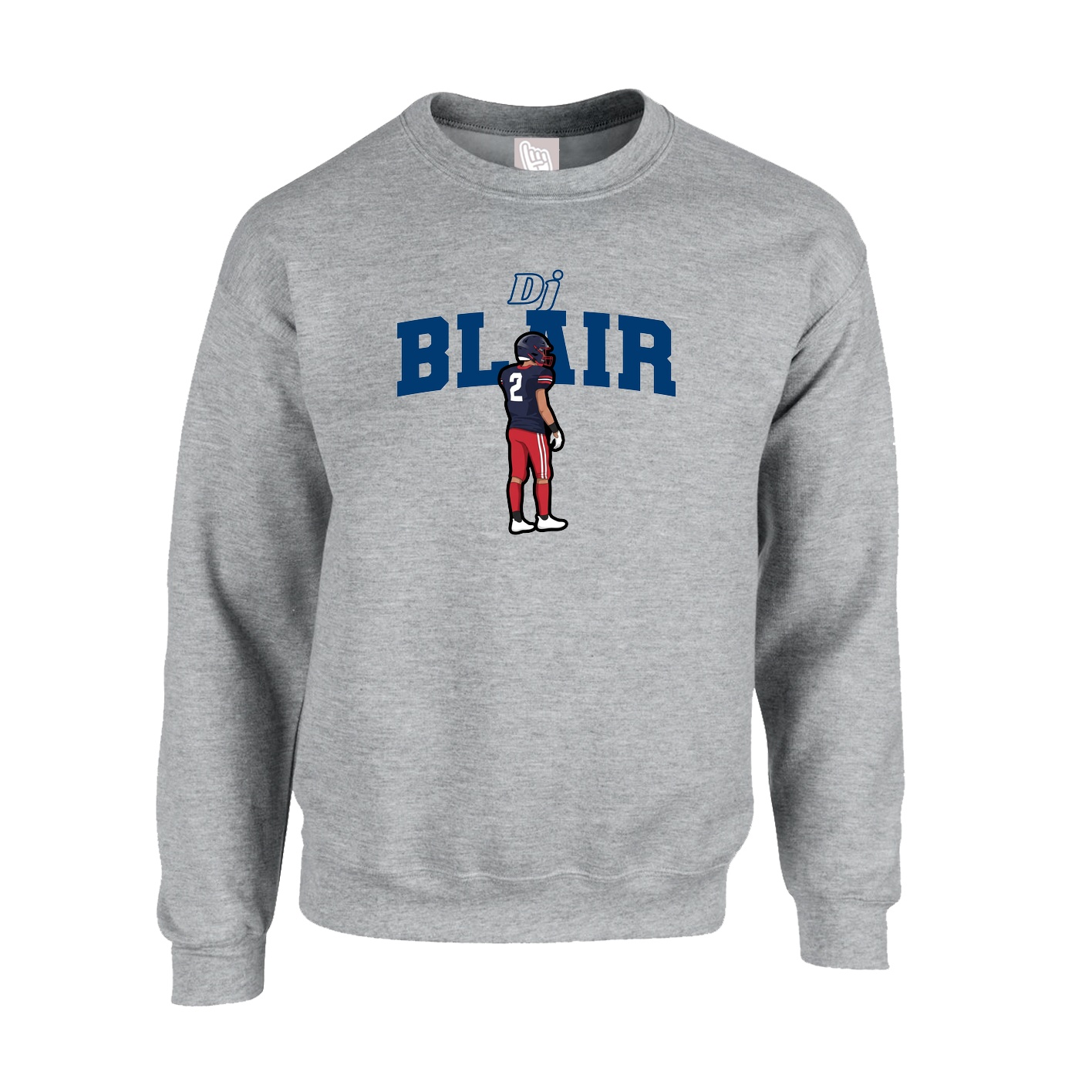 Fleece Crew — Name Arch in Grey