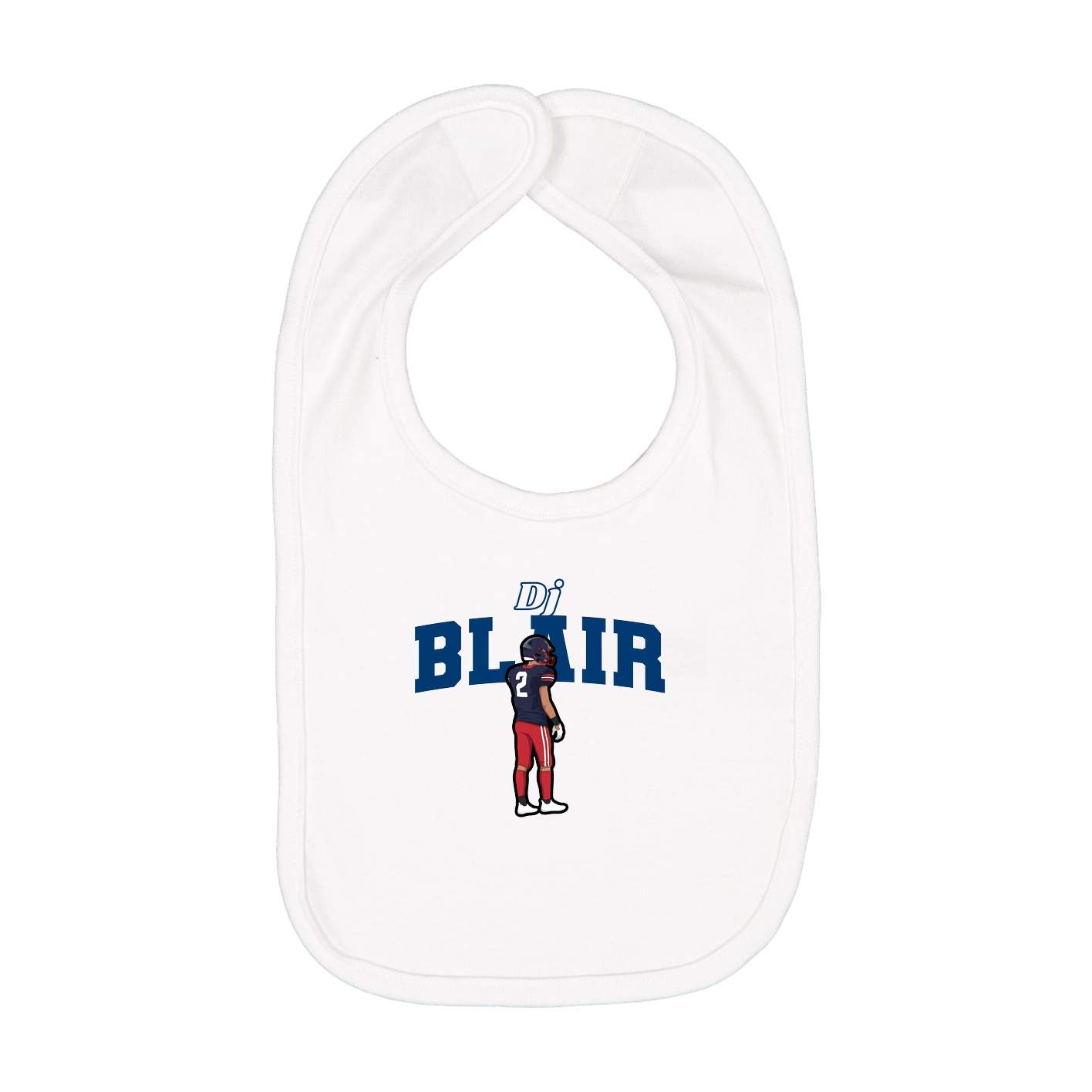 Infant Bib — Name Arch in White