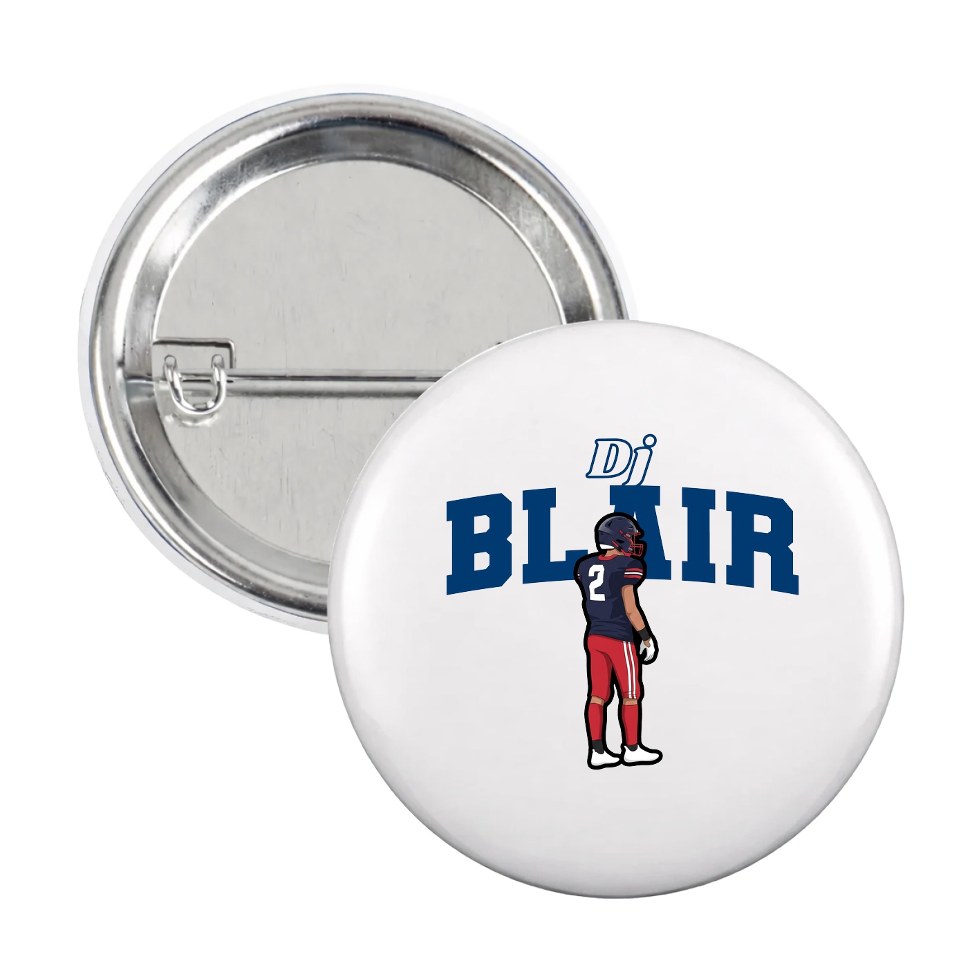 Game Day Button — Name Arch in White