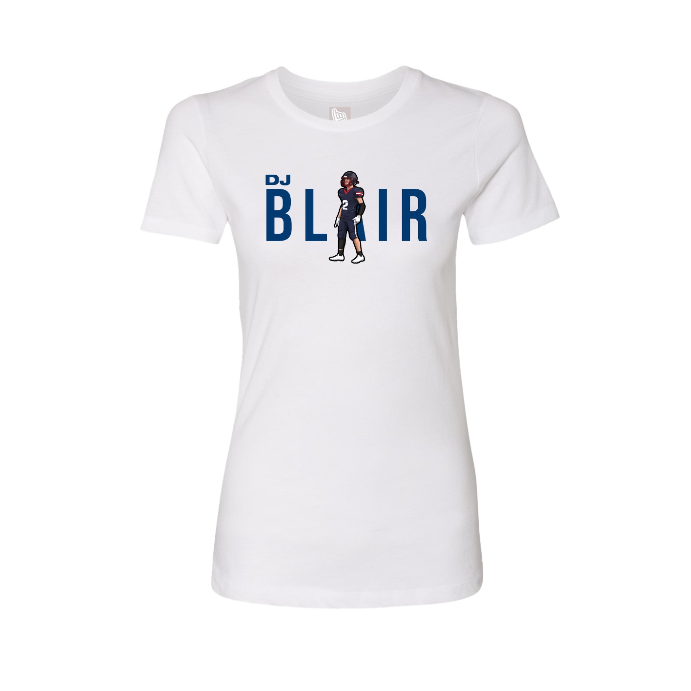 Fitted Women's Tee — Player Name in White