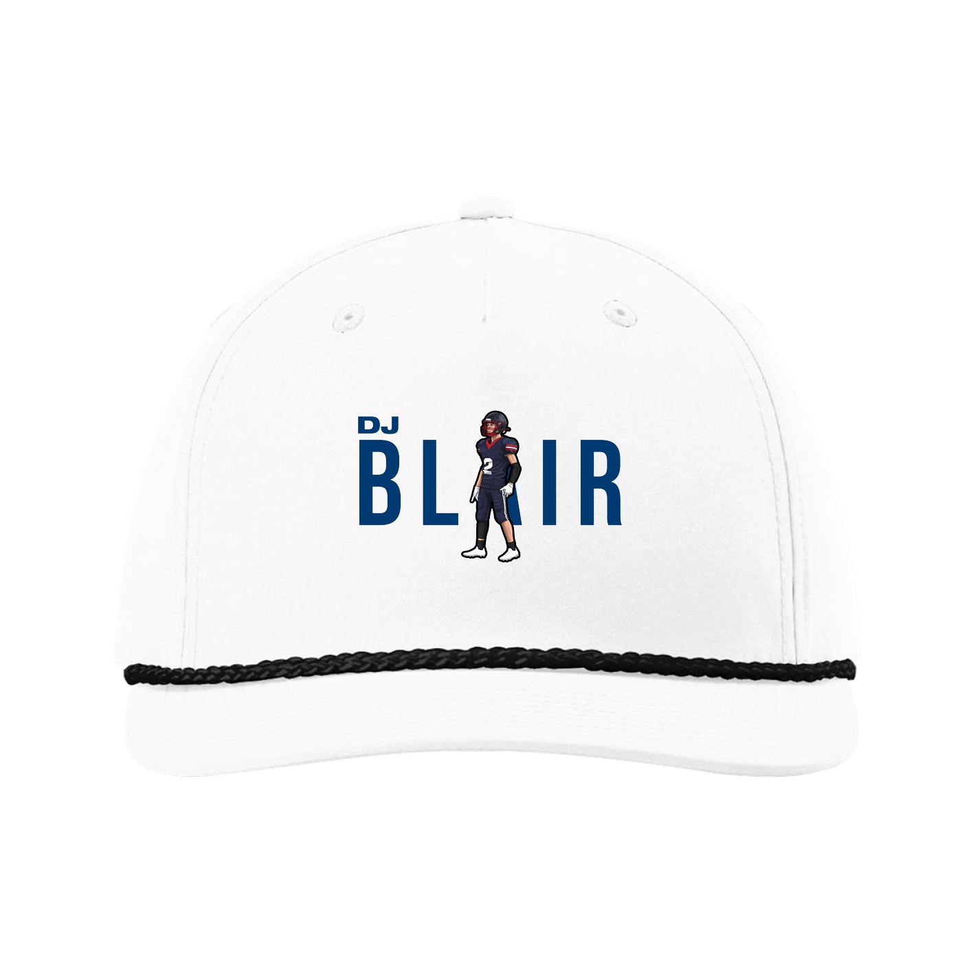 Five-Panel Classic Rope Cap — Player Name in White