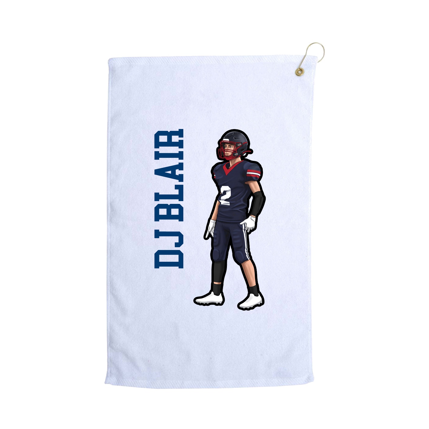 Golf Towel — Name Vertical in White