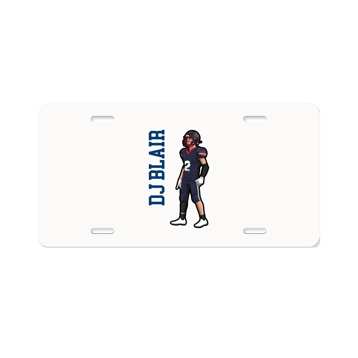 License Plate — Name Vertical in Classic