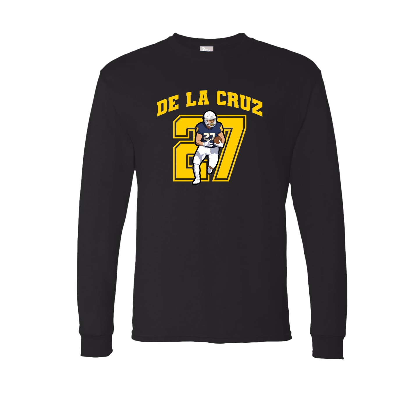 Long Sleeve Tee — Number in Black