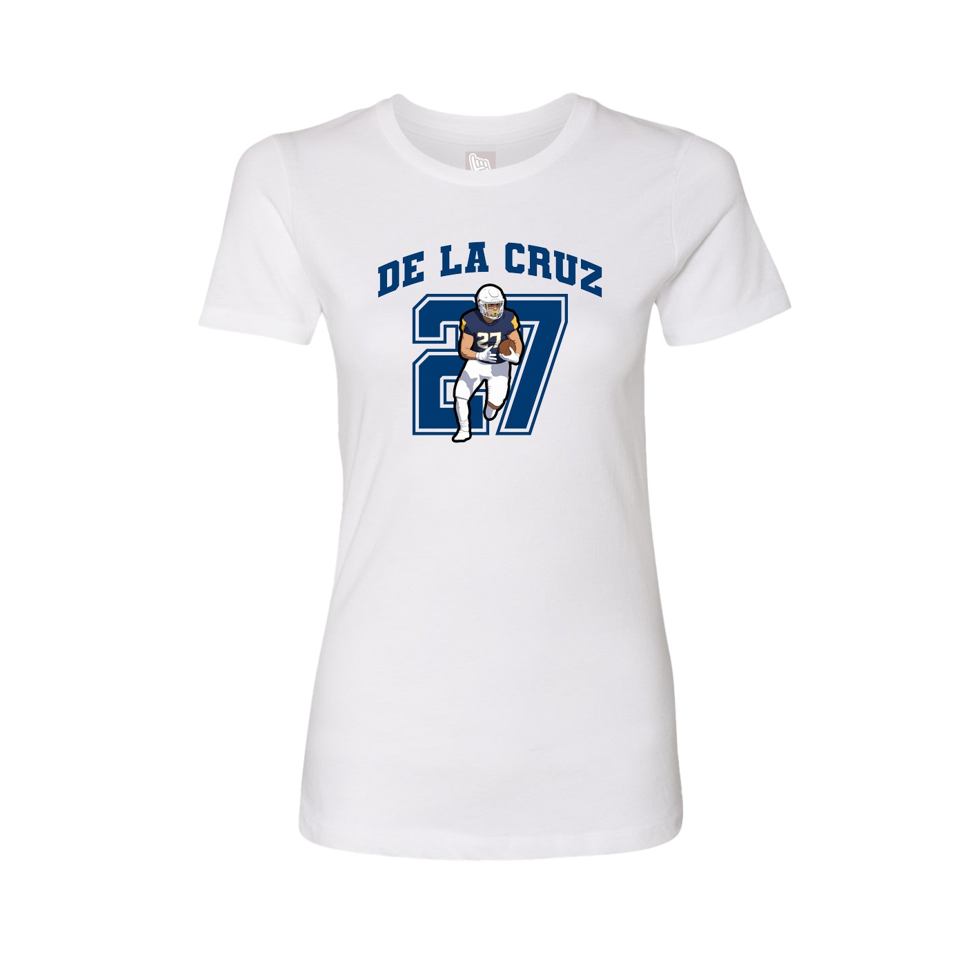 Fitted Women's Tee — Number in White