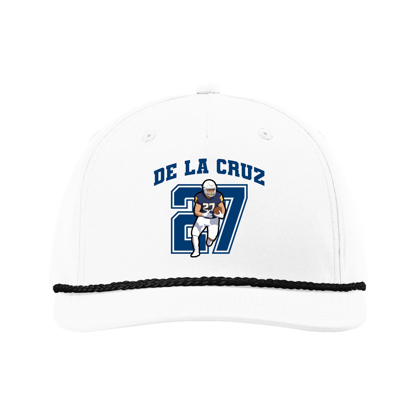 Five-Panel Classic Rope Cap — Number in White