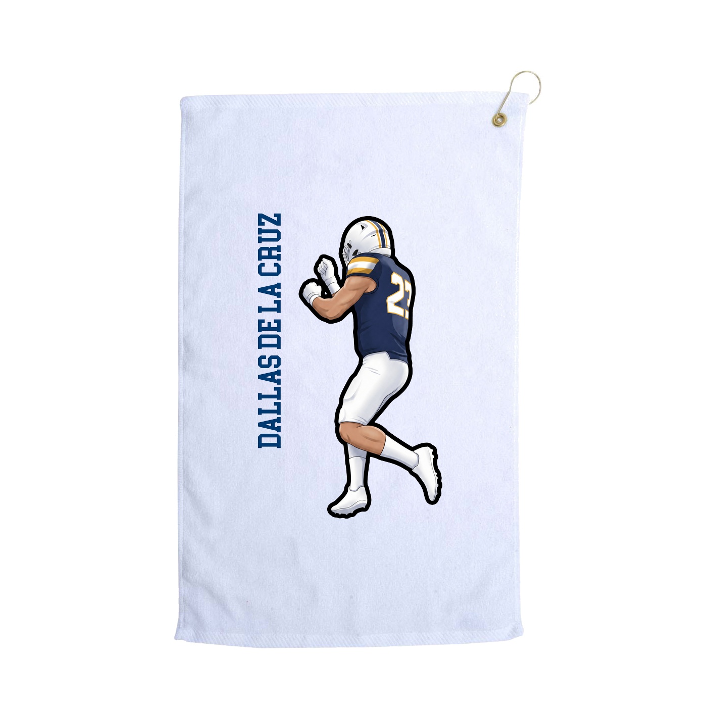 Golf Towel — Name Vertical in White