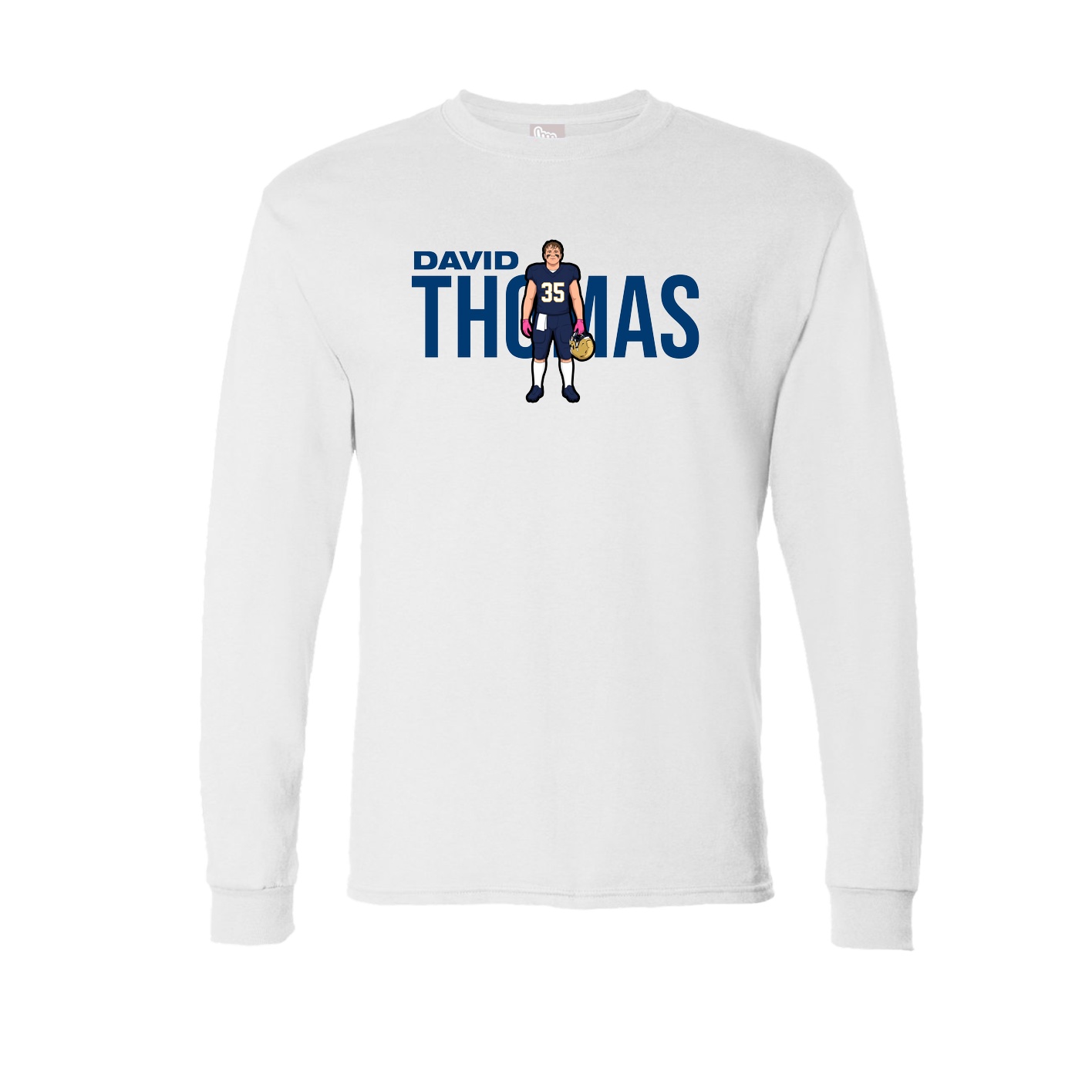 Long Sleeve Tee — Player Name in White