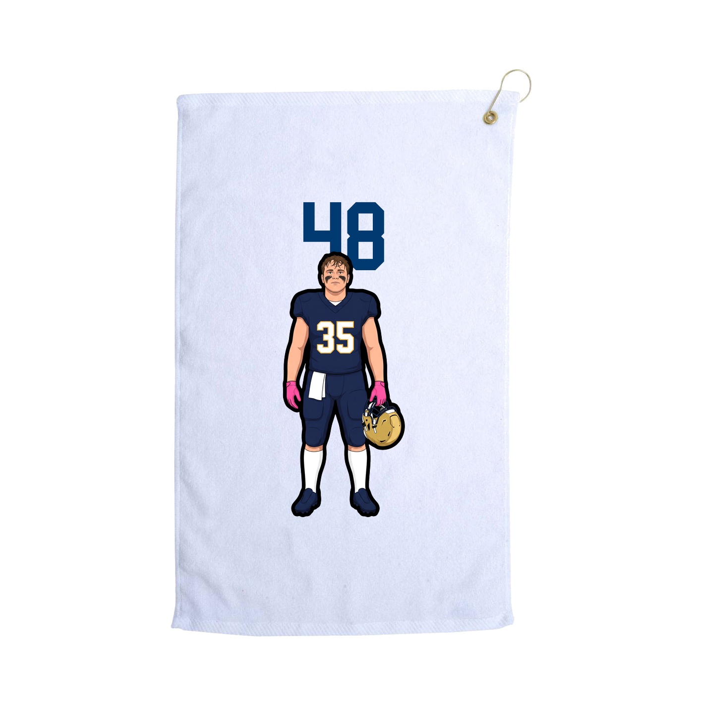 Golf Towel — Number Top in White