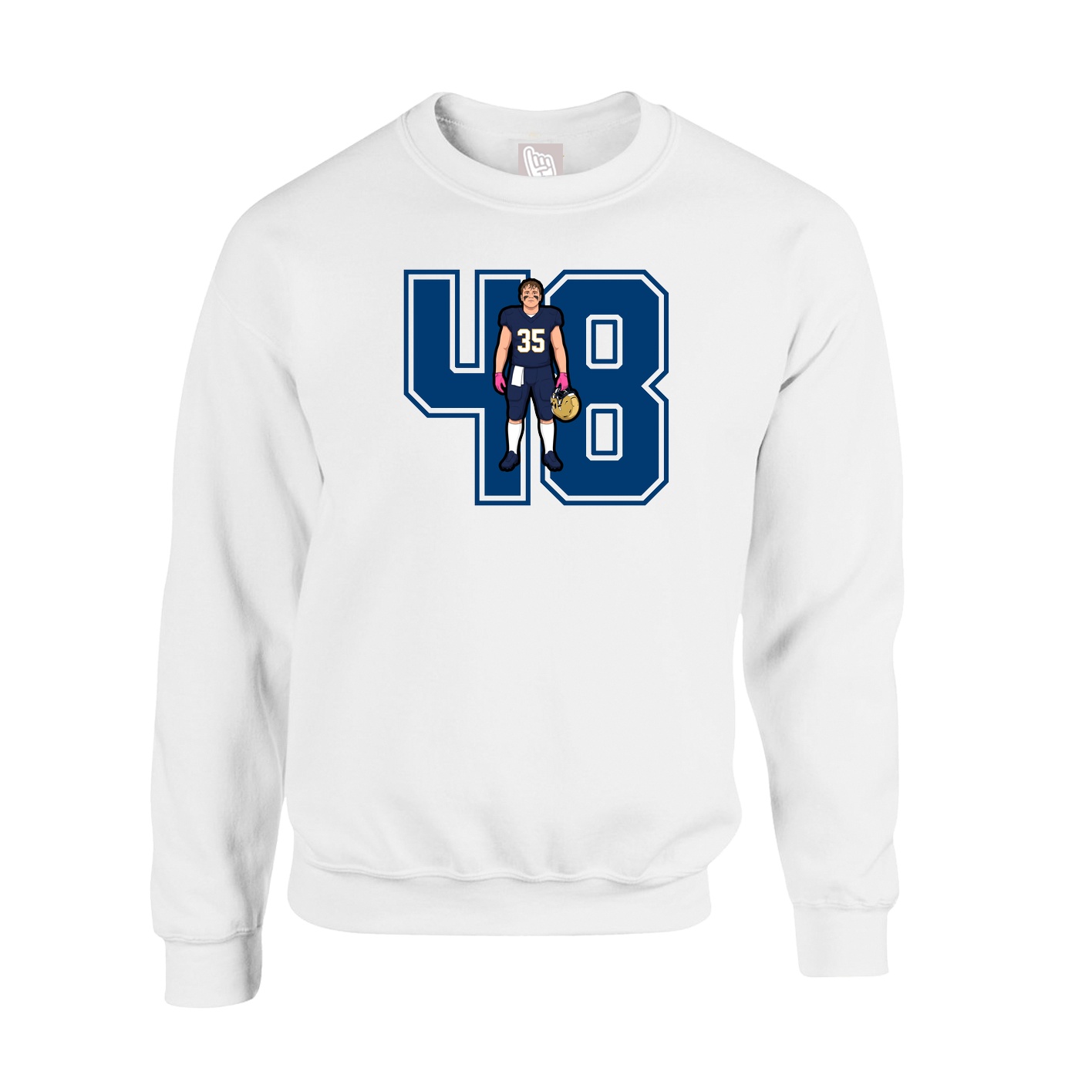 Fleece Crew — Number in White