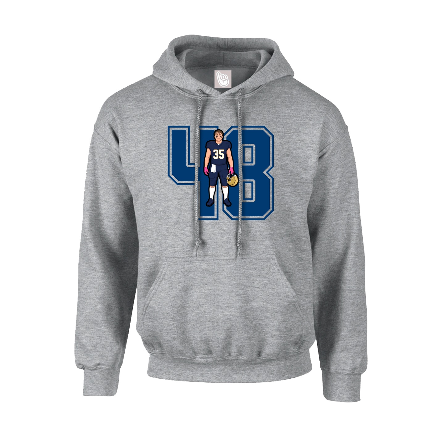 Youth Hoodie — Number in Grey