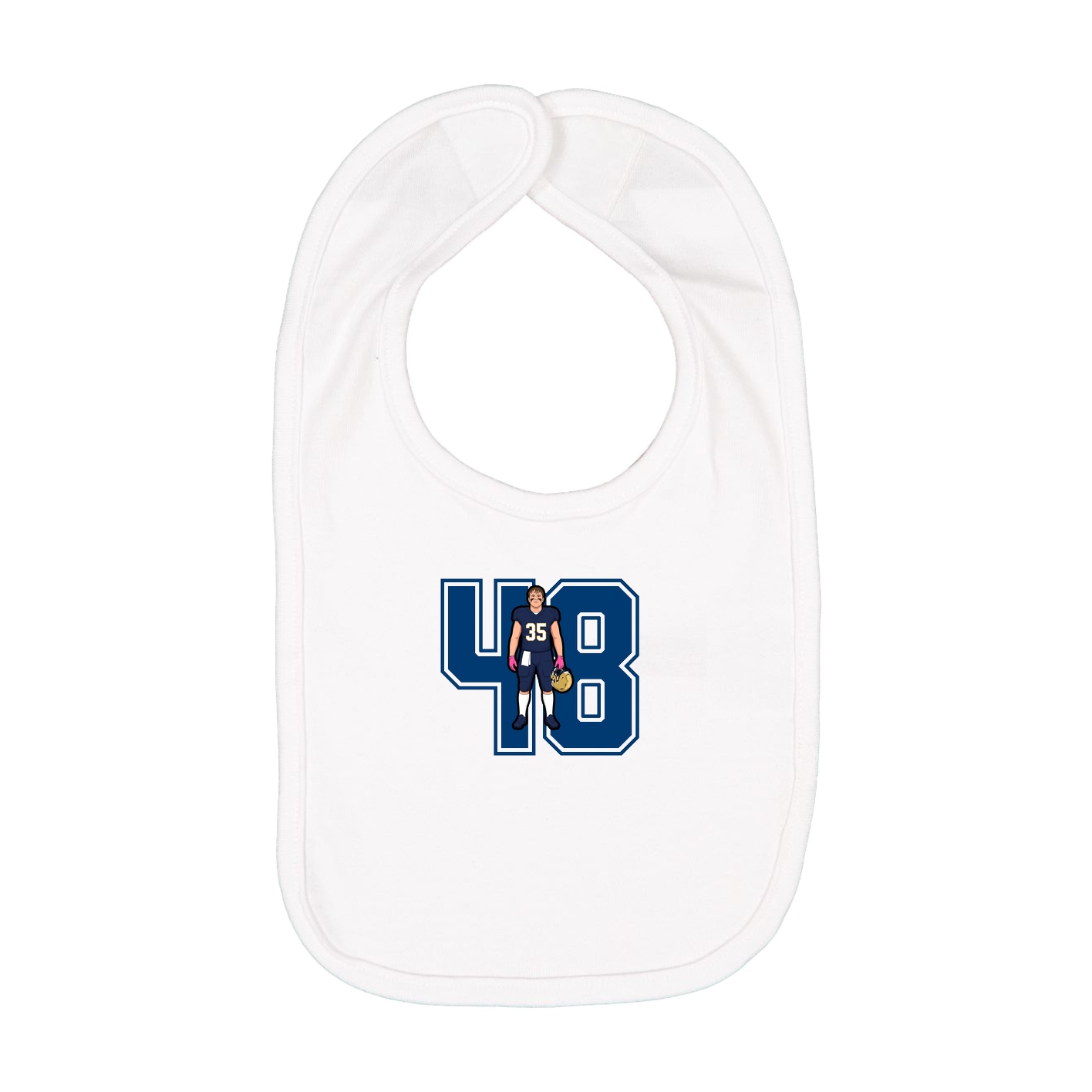 Infant Bib — Number in White