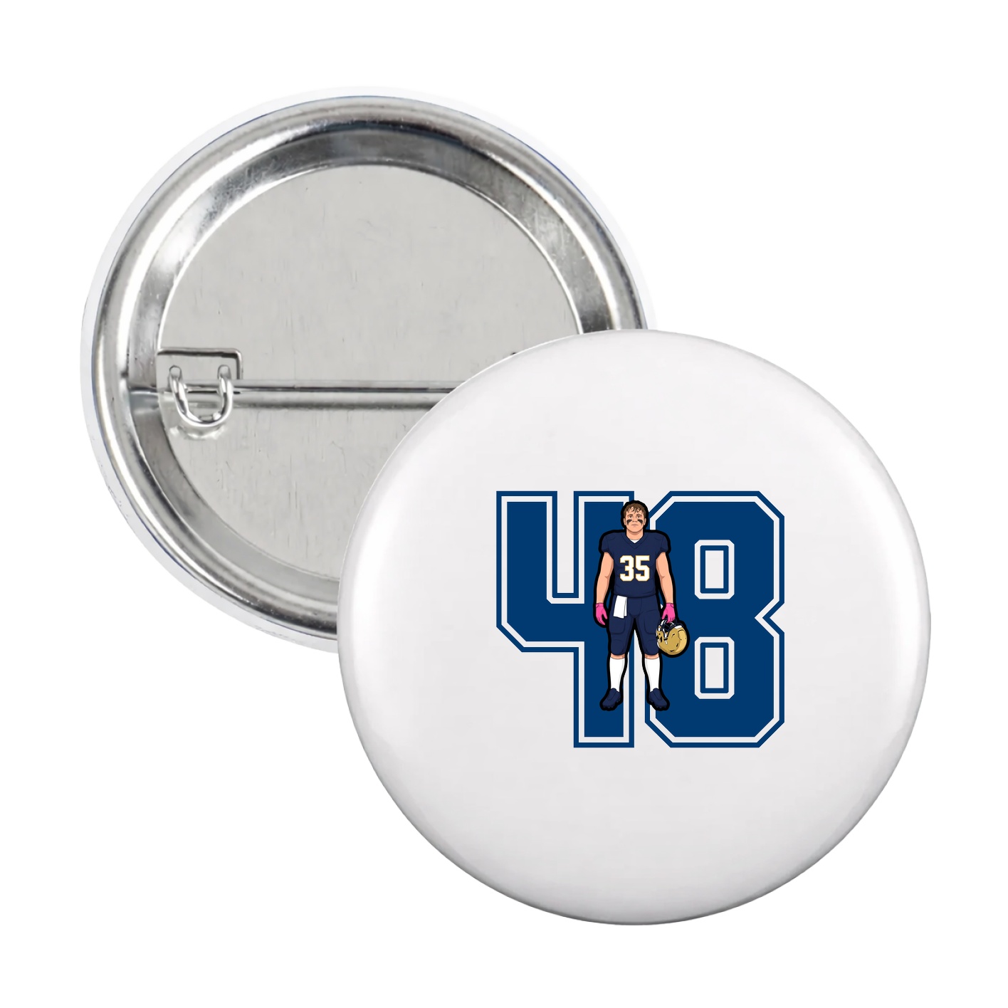 Game Day Button — Number in White