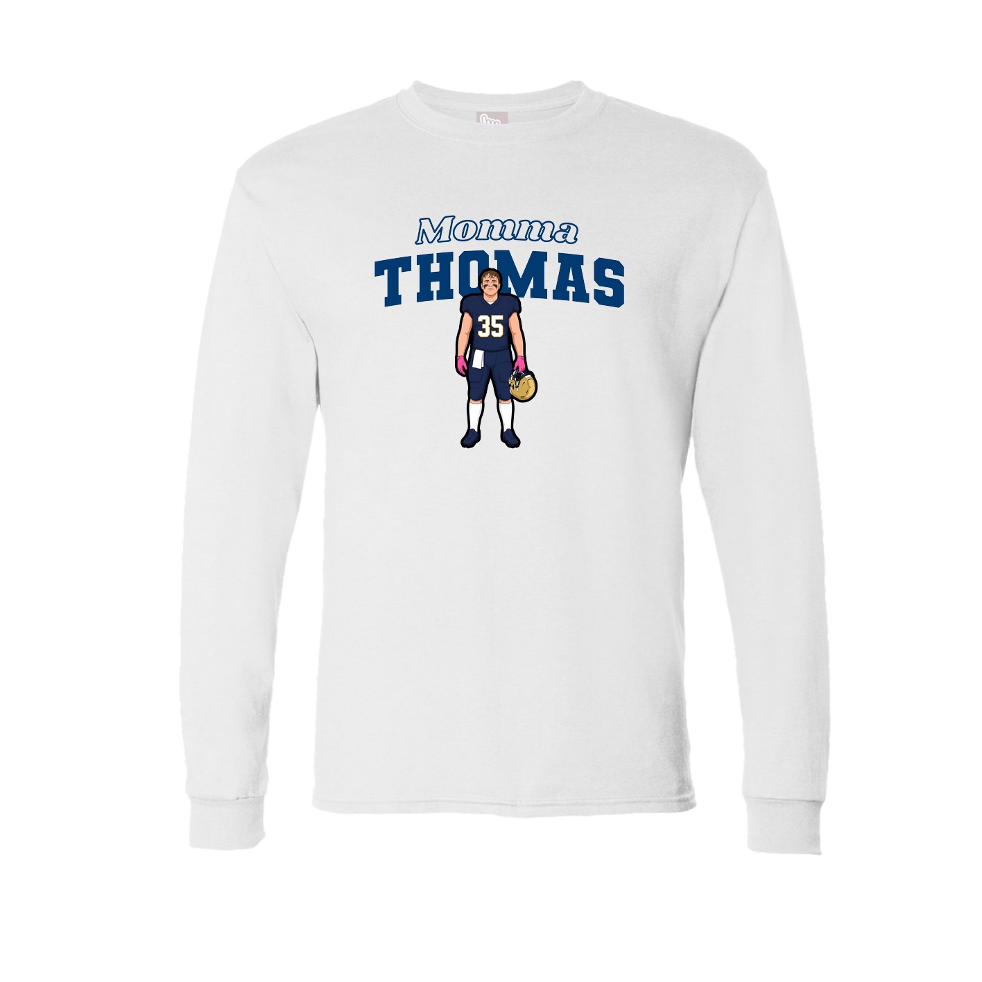 Long Sleeve Tee — Mothers Day Block in White