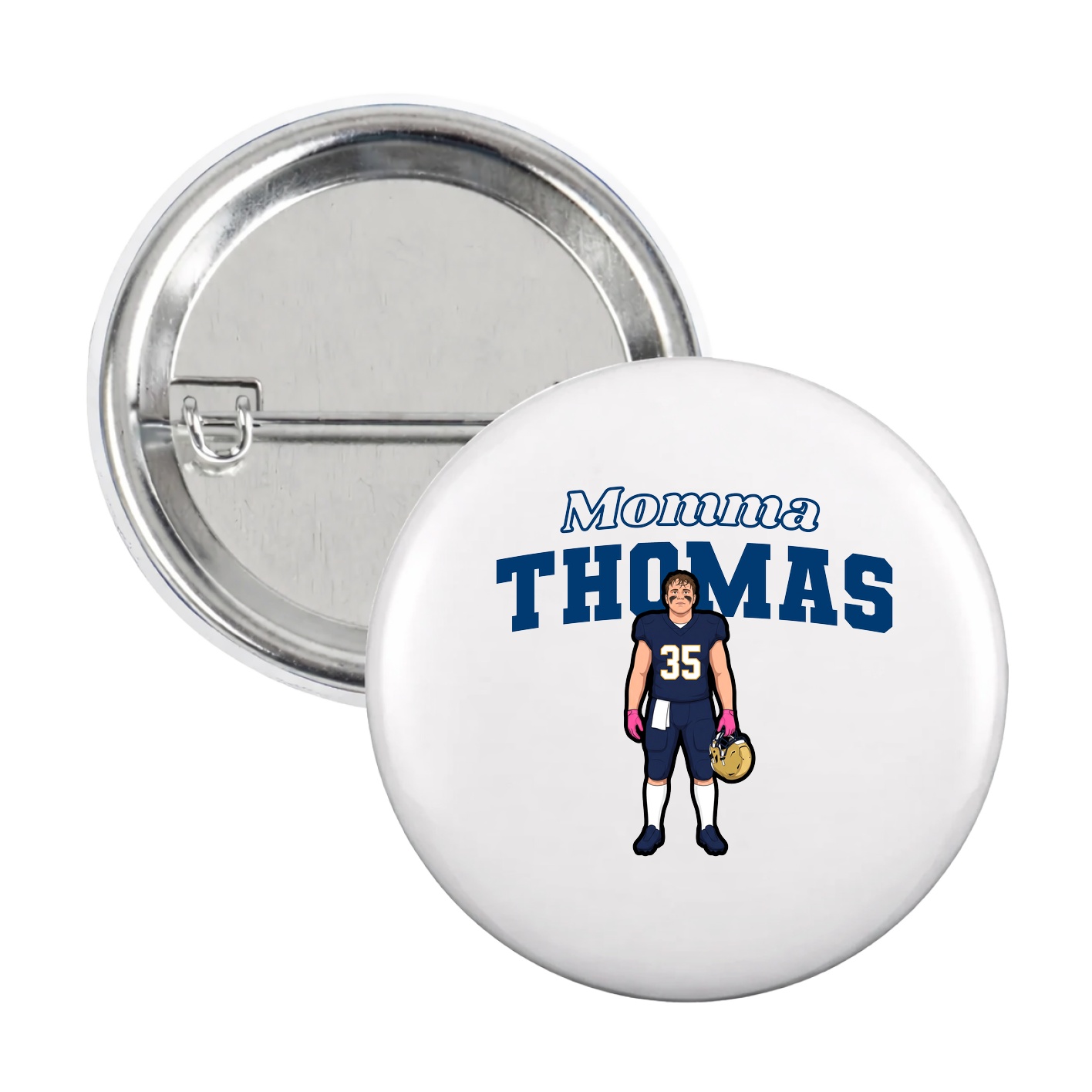 Game Day Button — Mothers Day Block in White