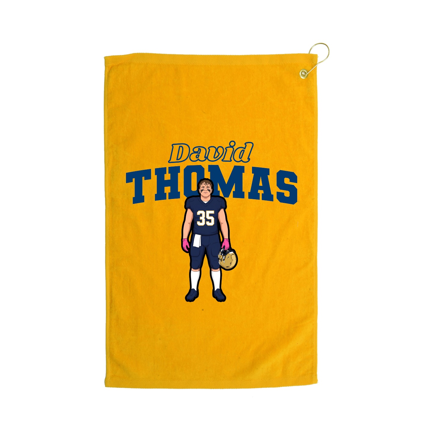 Golf Towel — Name Arch in Gold