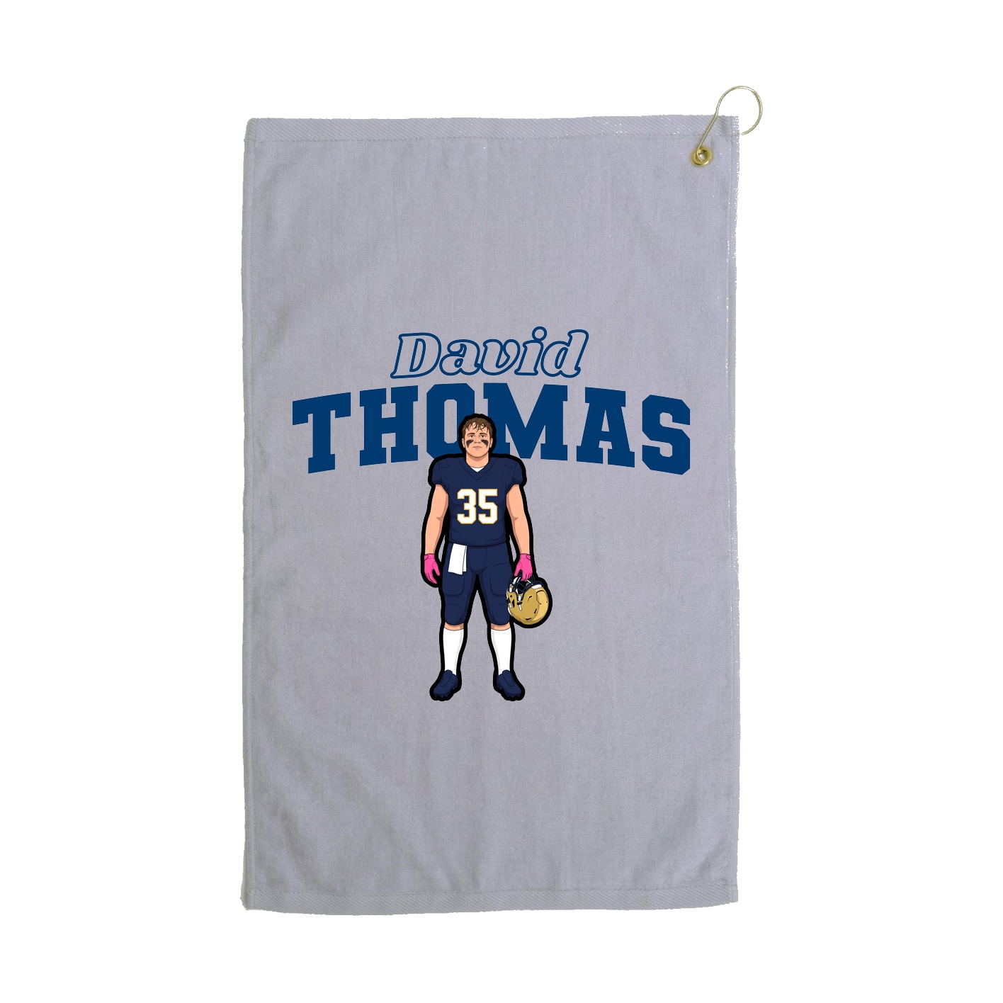 Golf Towel — Name Arch in Grey